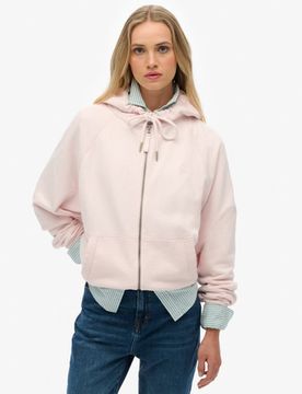 Superdry Damen Studios Zip-hoodie in Lockerer Passform Pink - Größe: 38
