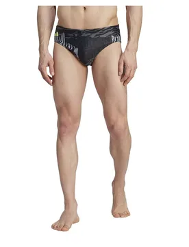 Performance Graphic Swimming Brief Greyrefiv / Carbon / Blue S Men - Adidas - FashionsVida