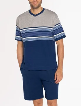 Conjunto corto de hombre cuello pico Niza - Punto Blanco - FashionsVida
