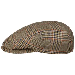 Larkhaven Check Driver Flat Cap by - beige-blue - Size: XL (61-62 cm)