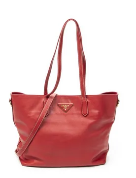 Pre-Owned Womens Convertible Open Shopping Tote Shoulder Bag - Red - One Size - Prada - FashionsVida