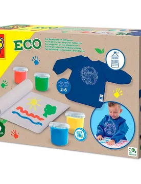 Set Di Pittura Ecologica Per Dita Con Grembiule