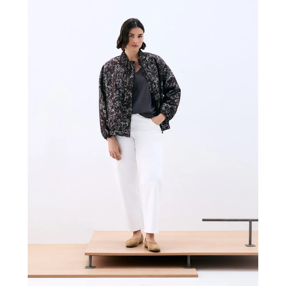 Camiseta de mujer conmanga larga y cuello pico - Couchel - FashionsVida