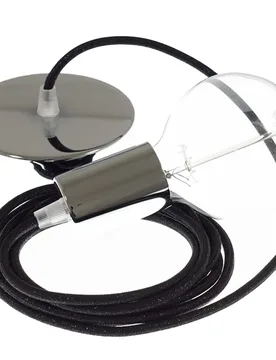 Cables Suspension Luminaire Rl04 2 M Glittering Black / Chrome Plated One Size - Creative - FashionsVida