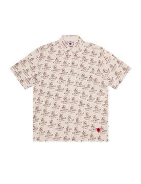 Repeat Print Ss Shirt - Off White