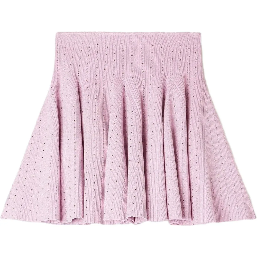 Falda skater corta de punto con strass - sandro - FashionsVida