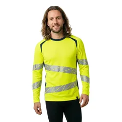 Polo à Manches Longues Accelerate Safe 19081 Hi-Vis Yellow / Dark Petroleum XL