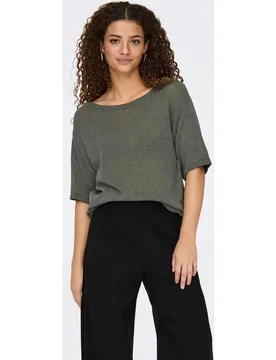 Jersey de punto de mujer de manga corta con cuello barco - JDY - FashionsVida