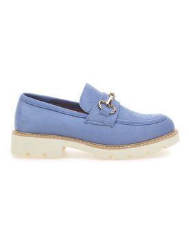 Mocassini Blu con Suola a Contrasto Bianca BL602915 37