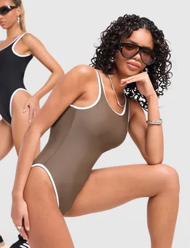 Scoop Swimsuit - Damen, Braun - female - Size: L - Unlike Humans - FashionsVida