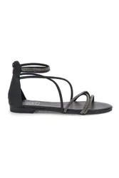 Sandali neri con cavigliera e dettagli luminosi PRE5432 39