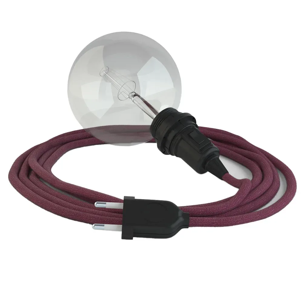 Cables Lampe Suspendue Pour Abat-jour Rc32 5 M Burgundy / Black One Size - Creative - FashionsVida