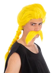 Verleihnix-Accessoires für Herren Bart und Perücke gelb - male
