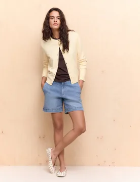 Bermuda vaquera de mujer con cinturon - Easy Wear - FashionsVida