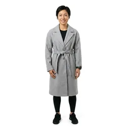 Cappotto Claudia Long Light Grey Melange 38