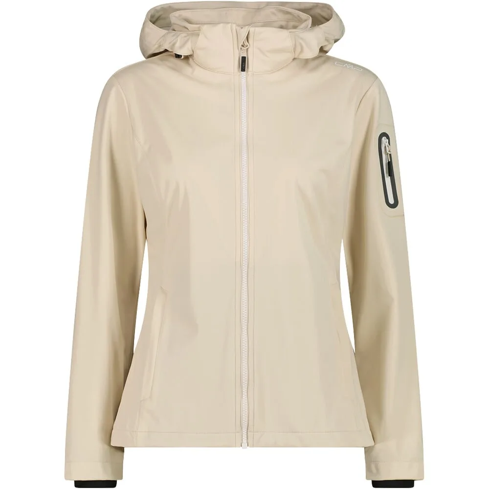 Woman jacket zip hood chaqueta softshell mujer Beige (48) - CMP - FashionsVida