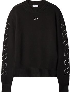Sweater with Contrasting Logo Pattern