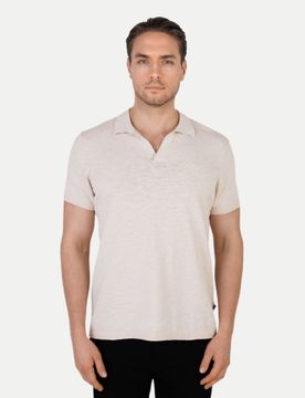 Poloshirt Strick 17 Beige L