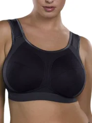 Womens Active Extreme Control F-K Sports Bra - Black Polyamide - Size 42h