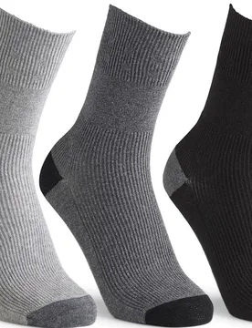 Cotton‑rich Softhold® Seam‑free Contrast Heel & Toe Socks - Mixed Greys - Size: M - Cosyfeet - FashionsVida