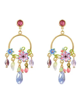 Boho Hand-painted Enamel Flower Water Drop Tassel Dangle Earrings, Light Luxury Niche Temperament, Earrings for Round Faces - Aliexpress - FashionsVida