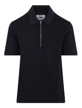 Polo con colletto lavorato a maglia