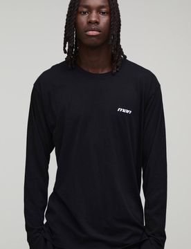 Herren Reguläres Herren Sport Besticktes Gewaschenes Langarm-Oberteil Black Größe Small