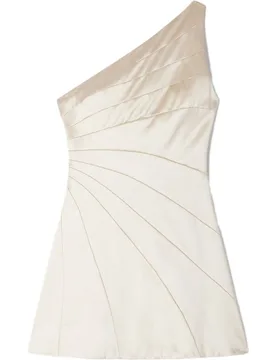 Vestido corto satinado con aberturas y escote asimétrico - sandro - FashionsVida