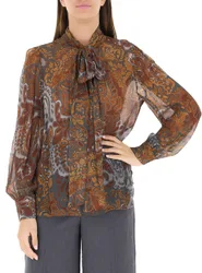 Blusa con fiocco MARRONE CHIARO 42