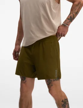 Men's Glide Shorts 5'' Brief in Sepia, Size Large - HOKA - FashionsVida