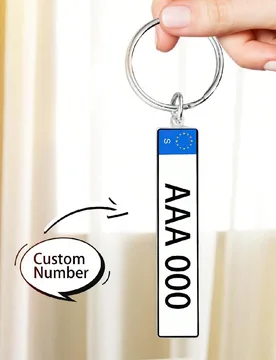 Pieza Llavero de placa de matrícula personalizado, Llavero con nombre personalizado, Llavero de acrílico de placa de matrícula personalizado, Llave - Shein - FashionsVida