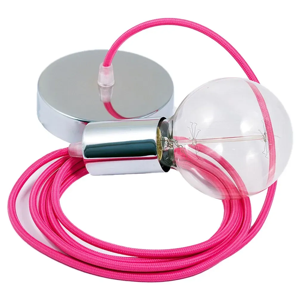 Cables Suspension Luminaire Rm08 2 M Fuchsia / Chrome Plated One Size - Creative - FashionsVida