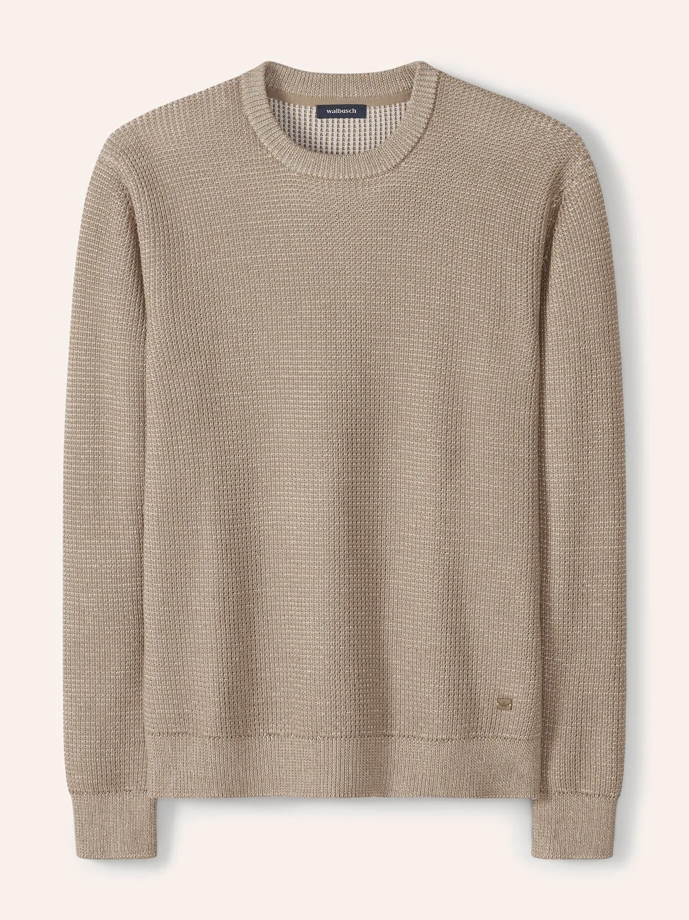 Strukturpullover Bicolor, normale Größen, Farbe Beige, 52, Herren - Walbusch - FashionsVida