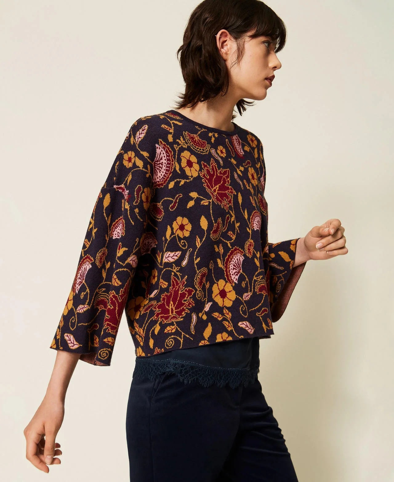 Pull jacquard floral - Actitude by Twinset - FashionsVida
