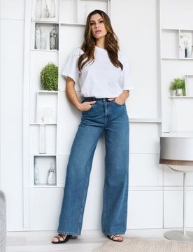 Sinsay - Jeans wide leg - blu scuro