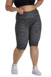 Dusty Olive Leopard Curve 'Shorts' - Olive - Size: 26
