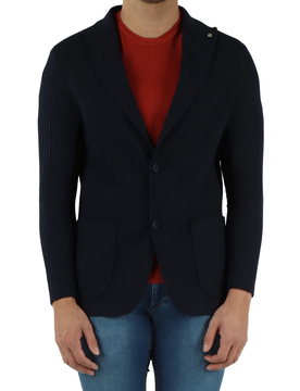 QB24 giacca a coste uomo blu