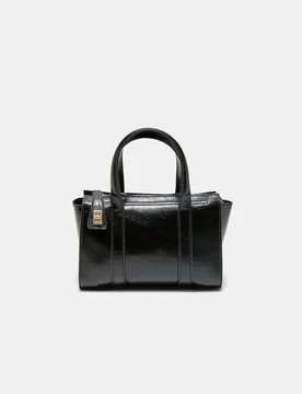 Mini-Tote-Tasche mit Verschluss Schwarz OS - Stradivarius - FashionsVida
