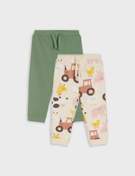 Pantaloni in cotone 2 pack - verde polveroso