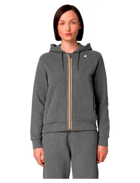 Felpa Con Zip Deline Fleece Peach Gray M - K-way - FashionsVida