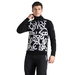T-shirt à Manches Longues Avec Demi-zip Speed Black / White Jacquard XL