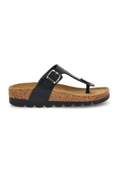 Infradito nere con sottopiede in vera pelle 335P2177SR 37