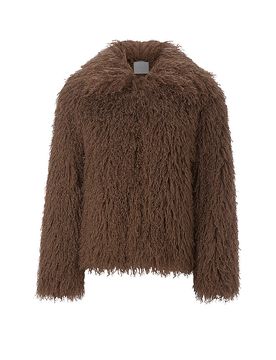 Jacke in Felloptik braun 38 damen