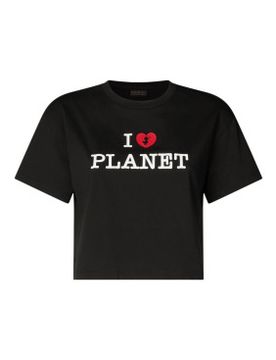 Para mujer. DT2228W-BESY20 Camiseta I Love Planet (L), Casual, Algodón, Manga corta