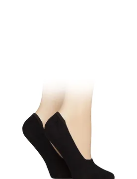 Pair Black Bamboo Seamless Shoe liners with Silicone Heel Grips Ladies 4-8 Ladies - - Black - Size: Small - ELLE - FashionsVida
