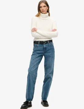 Superdry Damen Jeans aus Bio-baumwolle mit Mittlerer Leibhöhe Dunkelblau - Größe: 28/30 - 94.99 - FashionsVida