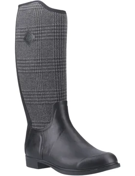 Derby Tall Rubber Womens Black/plaid Winter Knee High - Size Uk 8 - MUCK BOOTS - FashionsVida