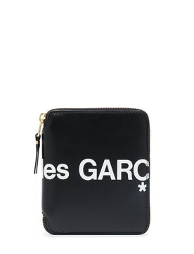 Zip-Around Leather Wallet with Logo