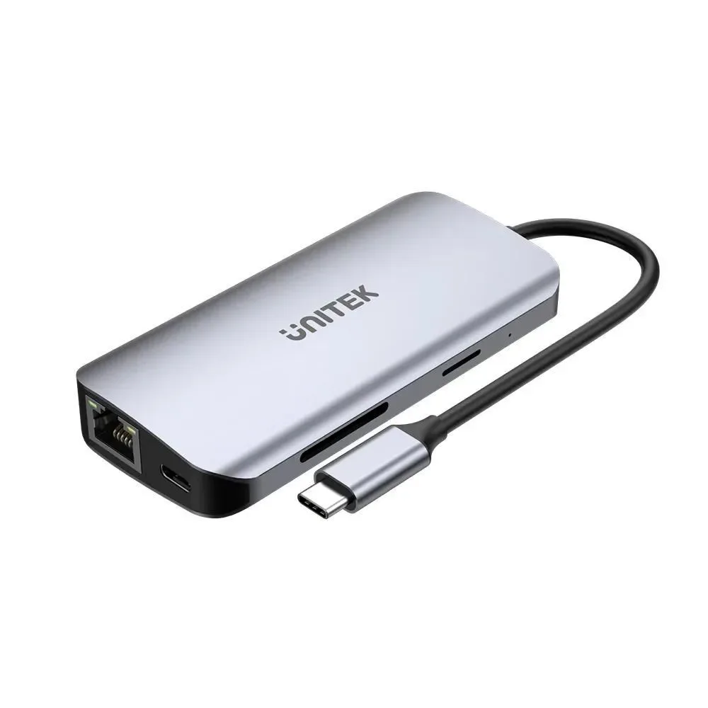 Hub Active Usb-c 2x Hdmi 4k Rj45 Pd 100w Silver One Size unisex - UNITEK - FashionsVida