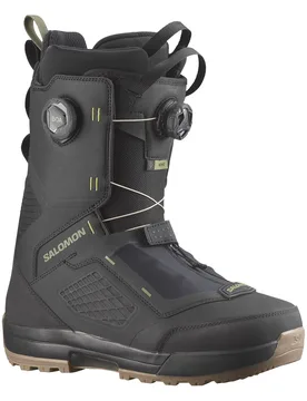 Boots de snowboard - Echo Dual BOA Black/Deep Lichen Green en Laine - Taille 45,5 - Noir - Salomon Snowboard - FashionsVida